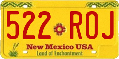 NM license plate 522ROJ