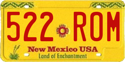 NM license plate 522ROM