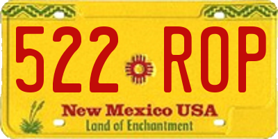 NM license plate 522ROP