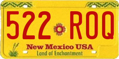 NM license plate 522ROQ