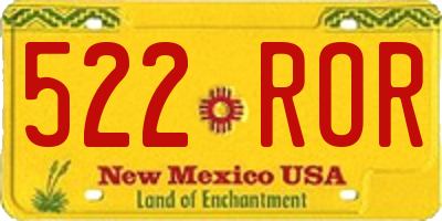 NM license plate 522ROR