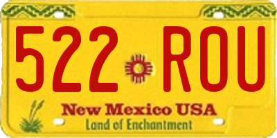 NM license plate 522ROU