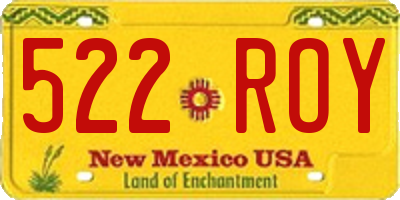 NM license plate 522ROY