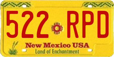 NM license plate 522RPD