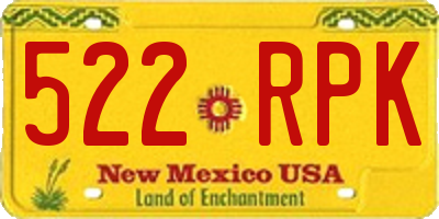 NM license plate 522RPK