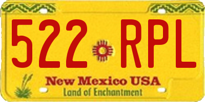 NM license plate 522RPL