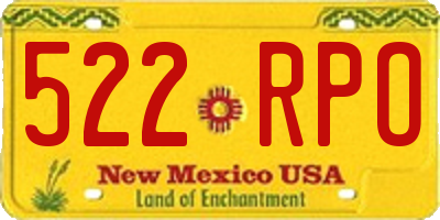 NM license plate 522RPO
