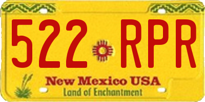 NM license plate 522RPR