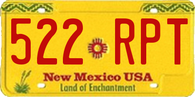 NM license plate 522RPT