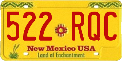 NM license plate 522RQC