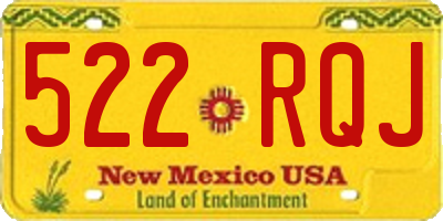 NM license plate 522RQJ