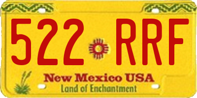 NM license plate 522RRF
