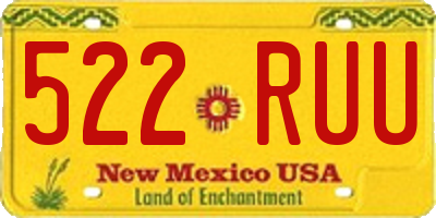 NM license plate 522RUU