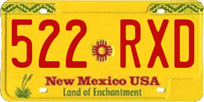 NM license plate 522RXD