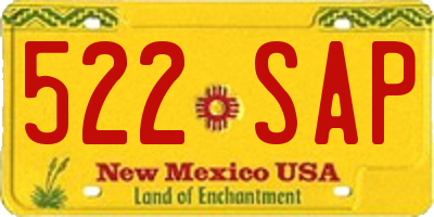 NM license plate 522SAP