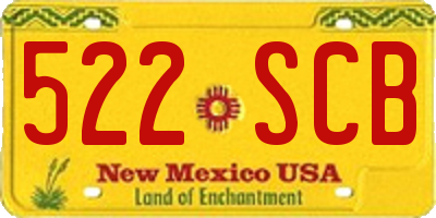 NM license plate 522SCB