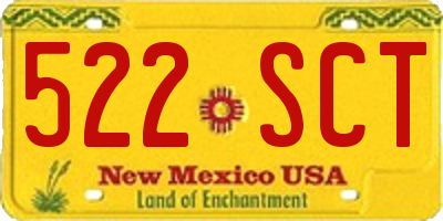NM license plate 522SCT