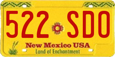 NM license plate 522SDO