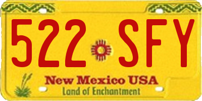 NM license plate 522SFY