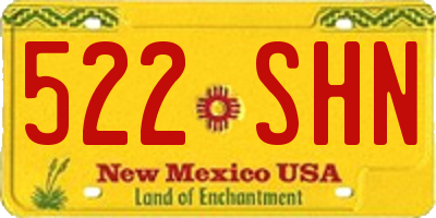 NM license plate 522SHN