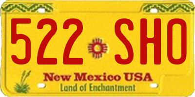 NM license plate 522SHO