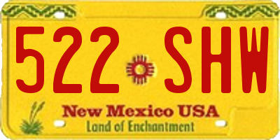 NM license plate 522SHW