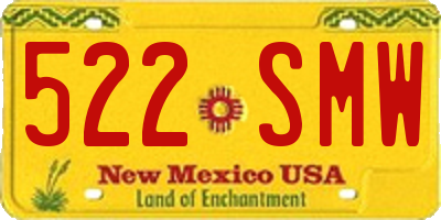 NM license plate 522SMW