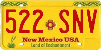 NM license plate 522SNV