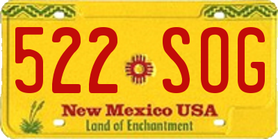NM license plate 522SOG