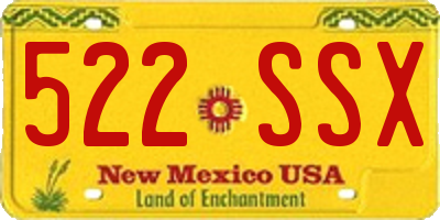 NM license plate 522SSX