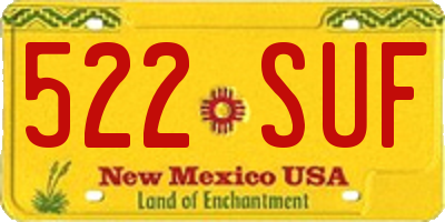 NM license plate 522SUF