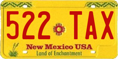 NM license plate 522TAX
