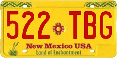 NM license plate 522TBG