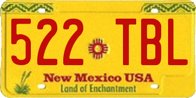 NM license plate 522TBL