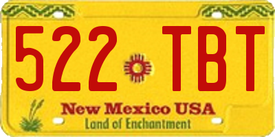 NM license plate 522TBT