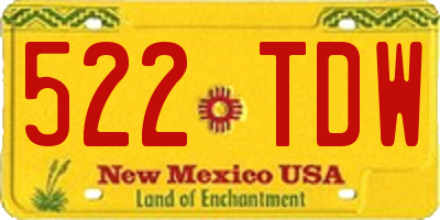 NM license plate 522TDW