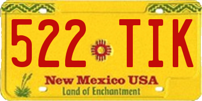 NM license plate 522TIK