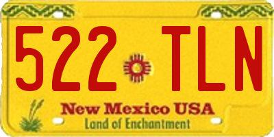 NM license plate 522TLN
