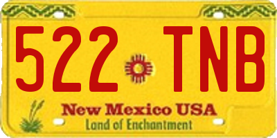 NM license plate 522TNB