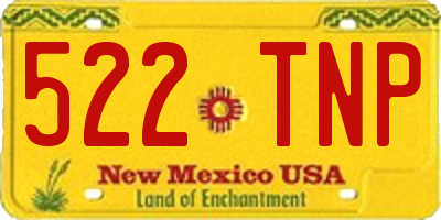 NM license plate 522TNP