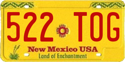 NM license plate 522TOG