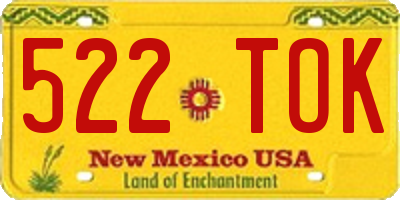 NM license plate 522TOK
