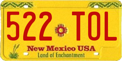 NM license plate 522TOL