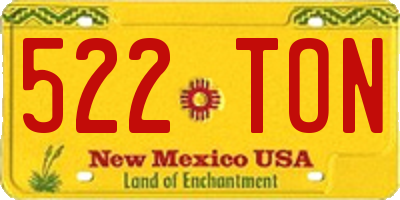NM license plate 522TON