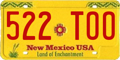NM license plate 522TOO