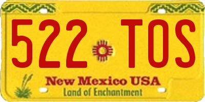 NM license plate 522TOS