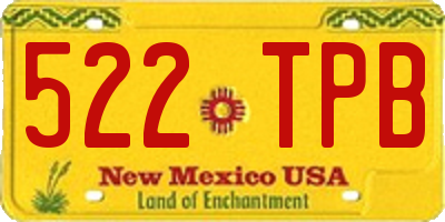 NM license plate 522TPB
