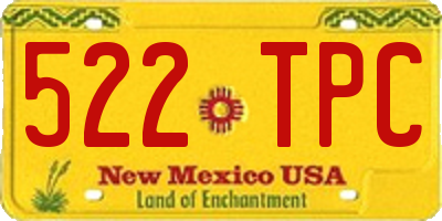 NM license plate 522TPC