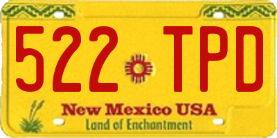 NM license plate 522TPD