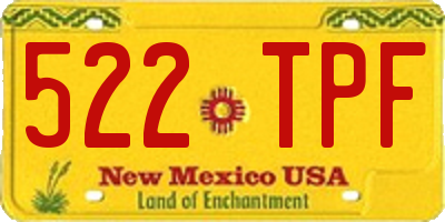 NM license plate 522TPF